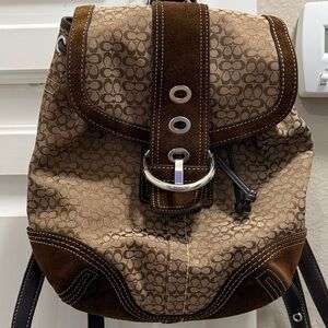 Coach Brown Signature Backpack